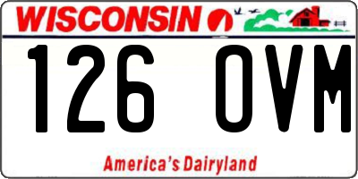 WI license plate 126OVM