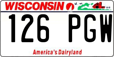 WI license plate 126PGW