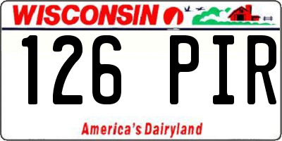 WI license plate 126PIR