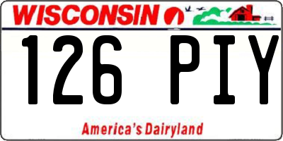 WI license plate 126PIY