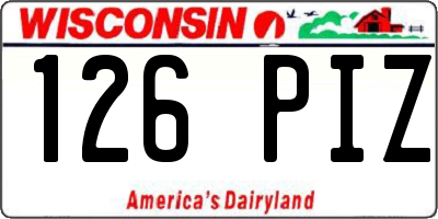 WI license plate 126PIZ