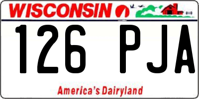 WI license plate 126PJA