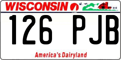 WI license plate 126PJB