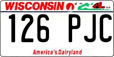 WI license plate 126PJC
