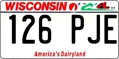 WI license plate 126PJE