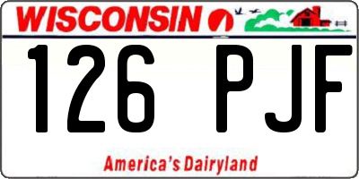 WI license plate 126PJF