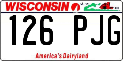 WI license plate 126PJG