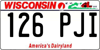 WI license plate 126PJI
