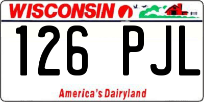 WI license plate 126PJL