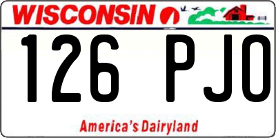 WI license plate 126PJO