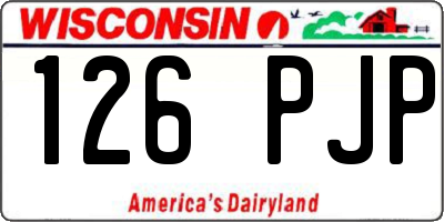 WI license plate 126PJP
