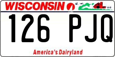 WI license plate 126PJQ