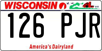 WI license plate 126PJR