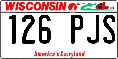 WI license plate 126PJS