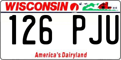 WI license plate 126PJU