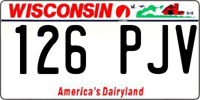 WI license plate 126PJV