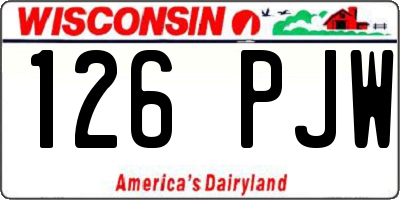 WI license plate 126PJW