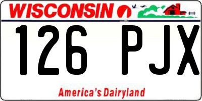 WI license plate 126PJX