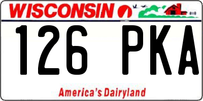 WI license plate 126PKA