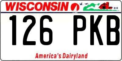WI license plate 126PKB