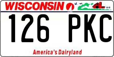 WI license plate 126PKC