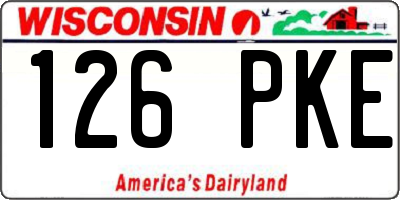 WI license plate 126PKE