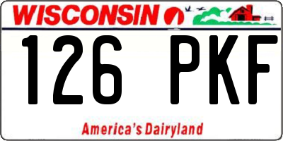 WI license plate 126PKF