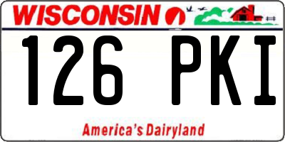 WI license plate 126PKI