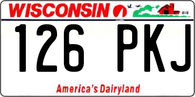 WI license plate 126PKJ
