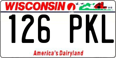 WI license plate 126PKL