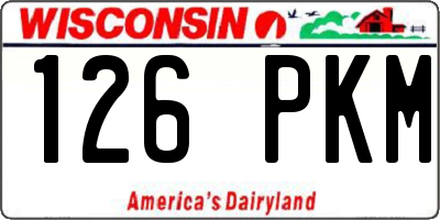 WI license plate 126PKM
