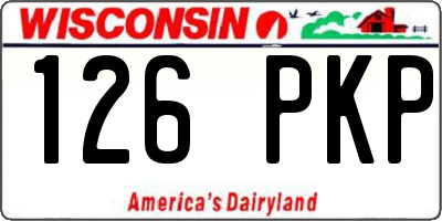 WI license plate 126PKP