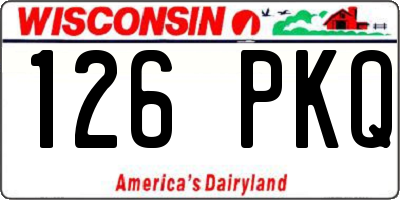 WI license plate 126PKQ