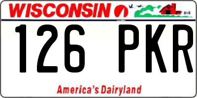 WI license plate 126PKR