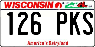 WI license plate 126PKS