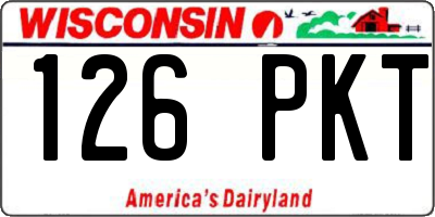 WI license plate 126PKT