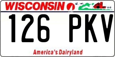 WI license plate 126PKV