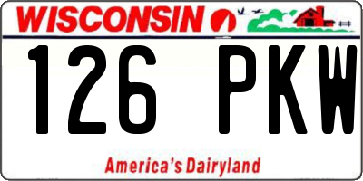 WI license plate 126PKW