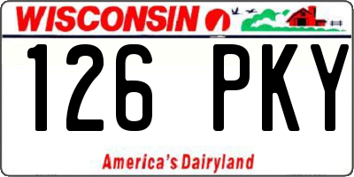 WI license plate 126PKY