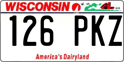 WI license plate 126PKZ