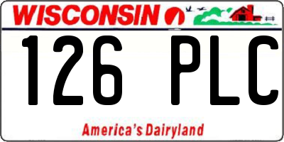 WI license plate 126PLC