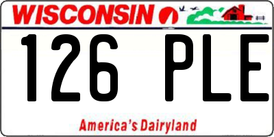 WI license plate 126PLE