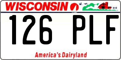 WI license plate 126PLF