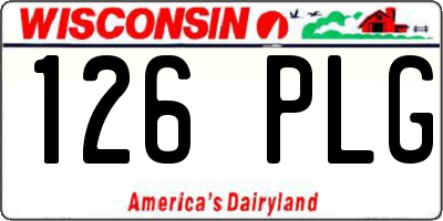 WI license plate 126PLG