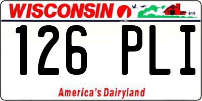 WI license plate 126PLI