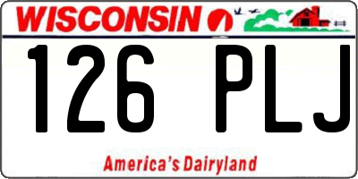 WI license plate 126PLJ