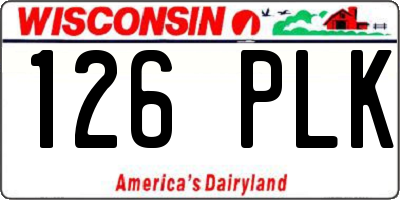 WI license plate 126PLK