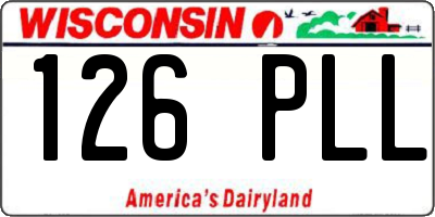 WI license plate 126PLL