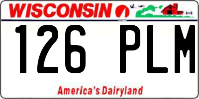 WI license plate 126PLM