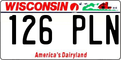 WI license plate 126PLN